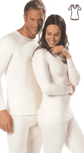 Wärmewäsche Classic Damen-Hemd, 1/2 Arm 50% Angora mit Spitze natur