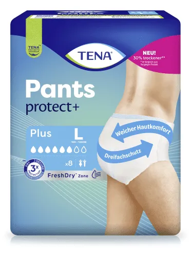 Einweghose TENA Pants PROtects Plus L Hüftumfang 100 bis 135 cm(1 Karton: 4 x 8 Stück)