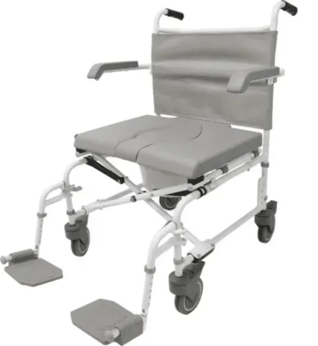 Duschtoilettenrollstuhl DUO MOTION XL, 5" Räder, grau-weiß
