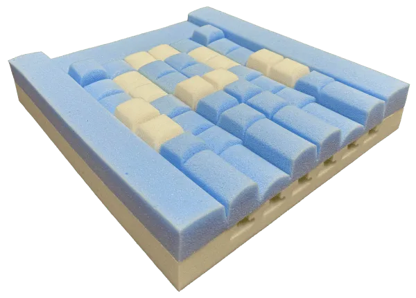 Sitzkissen CUBE FLEXi mit PU-Bezug 8 cm blau-grau