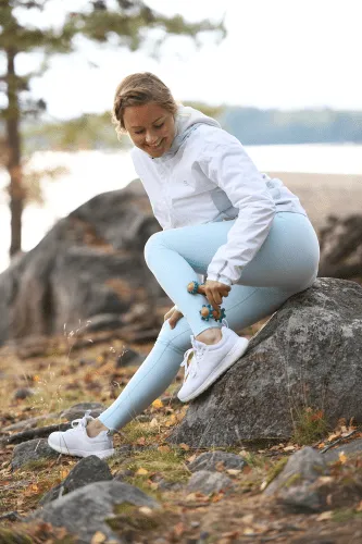 SISSEL Fit Massageroller,Ergo-Roller, holz-blau