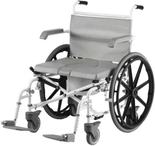 Duschtoilettenrollstuhl DUO MOTION XL, 24" Antriebsräder, grau-weiß