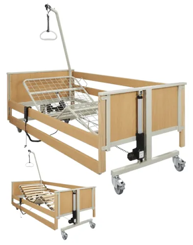 aks-Bett L4 Metall-Liegefläche, 4-geteilt 29 V-SMPS 90x200 cm, Holz