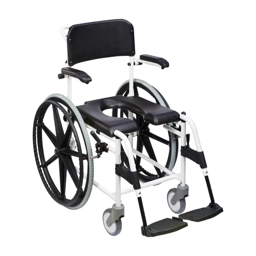 Dusch-Toilettenstuhl Levina 400-2 24" Räder, weiß-schwarz