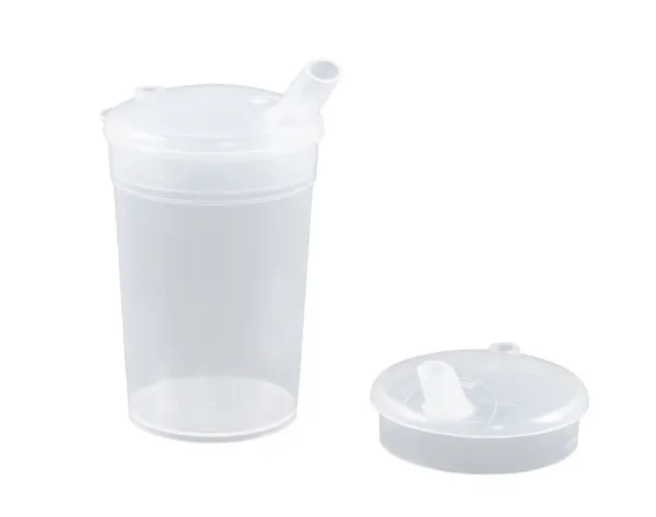 Trinkbecher aus Polypropylen 250 ml mit 2 Trinkdeckeln, 4 mm & 12 mm Auslauf,