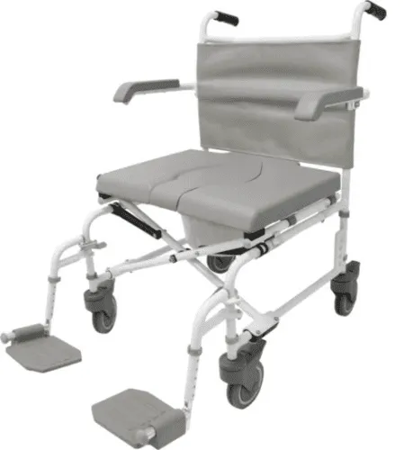 Duschtoilettenrollstuhl DUO MOTION XL, 5" Räder, grau-weiß