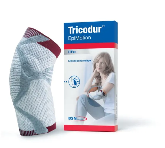 Ellenbogenbandage Actimove EpiMotion, weiß-grau-bordeaux