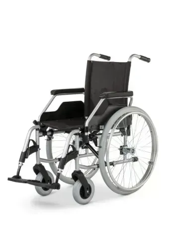 Rollstuhl Budget 9.050, Steckachse, TrBr, Seitenteile 577, silverline, PU