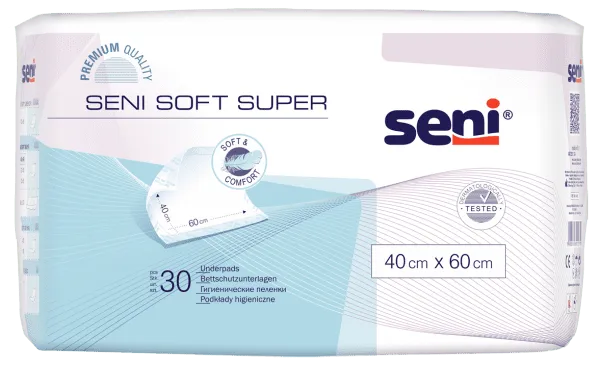 Bettschutzunterlagen Seni Soft Super 40x60 (1 Karton: 4 x 30 Stück)