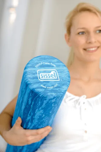 Pilates Roller Pro Soft Sissel 15 x 90 cm inkl.Übungsposter, blau