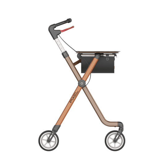 Indoor-Rollator Pixel mit Tablett und Tasche, Sitzbreite 71cm