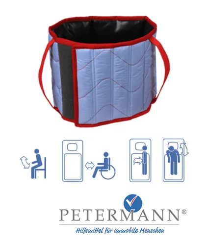 Beingurt ALPHA PES/Carbon 100 x 22 cm blau/rot