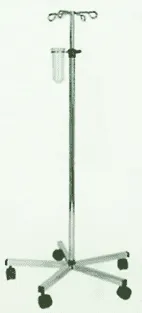 Infusionsständer 4-armig mit Abtropfglas und Flaschenkreuz