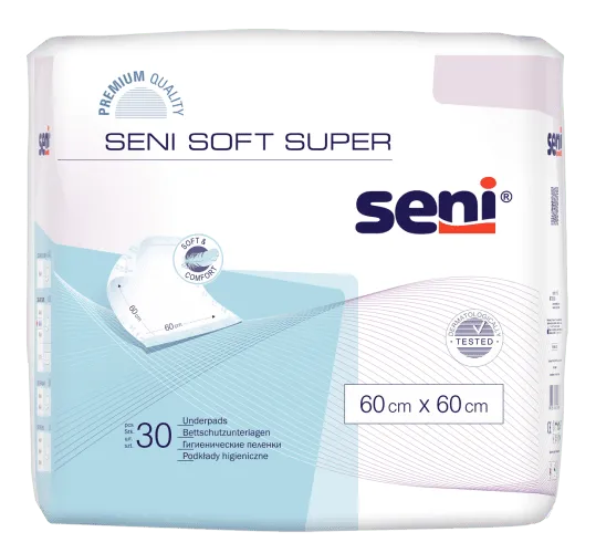 Bettschutzunterlagen Seni Soft Super 60x60 (1 Karton: 4 x 30 Stück)