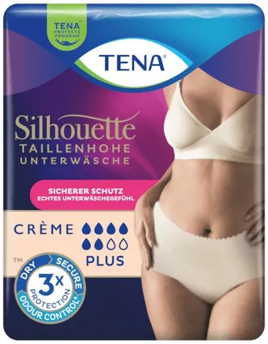 TENA Silhouette Lady Pants Plus Creme L, Hüfte 95-130 cm (1 Karton: 2 x 8 Stück)