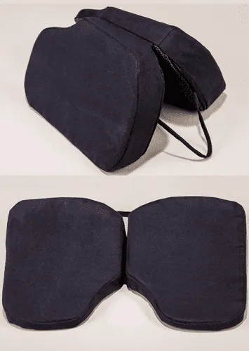 Klapp-Keilkissen 38x25x5/1cm, VELOURS schwarz