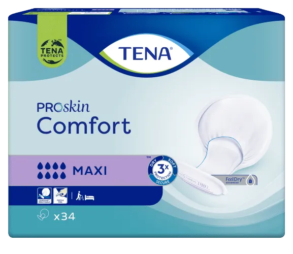 Vorlage TENA ProSkin Comfort Maxi (1 Karton: 2 x 34 Stück)