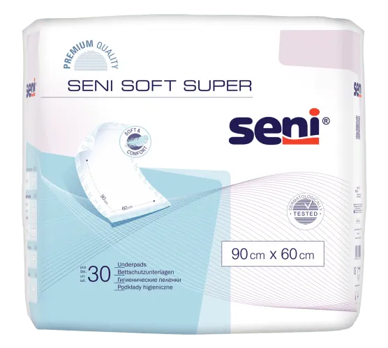 Bettschutzunterlagen Seni Soft Super 90x60 (1 Karton: 4 x 30 Stück)
