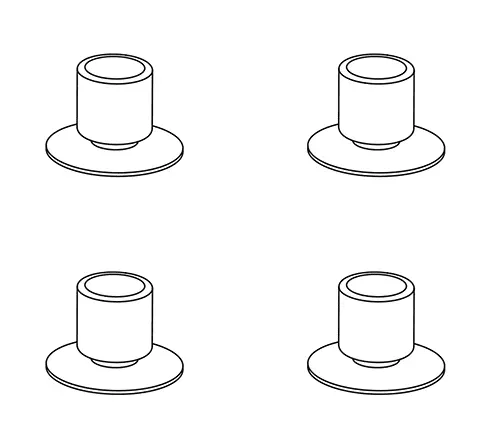 Gummifüße für TOMTAR Duschhocker/-stuhl (VPE: 4)
