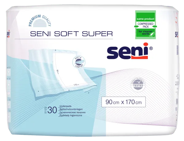 Bettschutzunterlagen Seni Soft Super mit Flügel 90x170(1 Karton: 4 x 30 Stück)