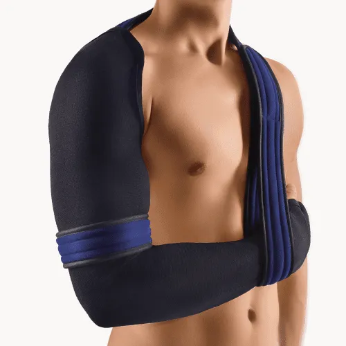 Bort OmoBasic Schulter-Arm-Adduktionsorthese, geschlossene Form, blau
