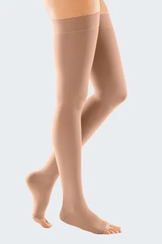 Medi AG duomed basic, caramel, KKL2, geschlossene Fußspitze, mit Noppen-Haftband, weit