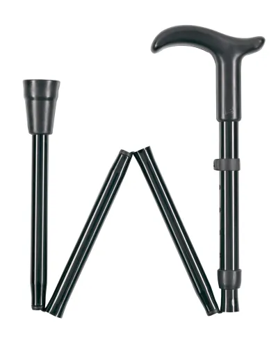 Gehstock SIMPLEX faltbar, Fritzgriff, 5-fach höhenverstellbar schwarz
