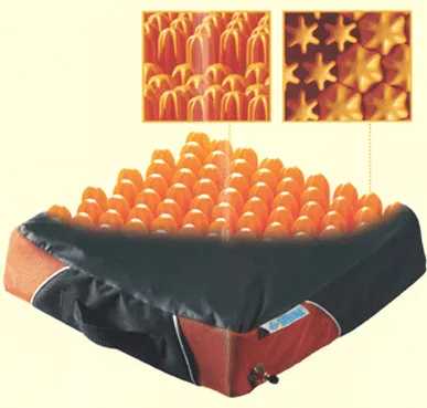 Anti-Dekubitus Sitzkissen POLYAIR 60 mit Jerseybezug, anthrazit-orange