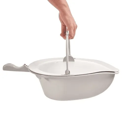 Becken mit Deckel und Handgriff für Dusch- und Toilettenrollstuhl Clean grau