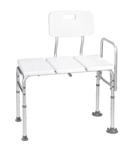 Badewannen-Transferbank Aluminium weiß 70 x 41 x 53-63cm