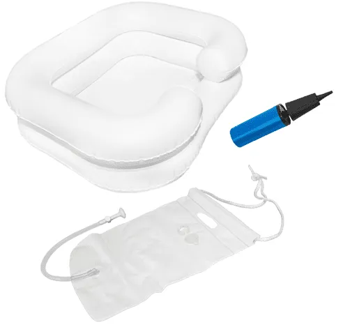 Haarwaschwannen-Set EXTRA mit Duschvorrichtung und Pumpe weiß