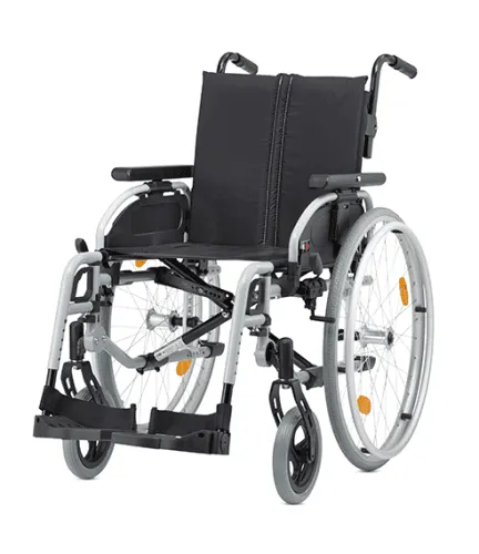 Leichtgewichtrollstuhl Pyro light optima mit Kombiarmlehnen, PU silber-metallic