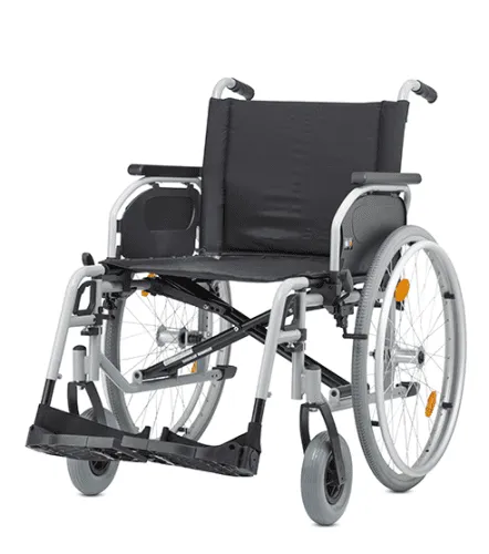 Rollstuhl S-Eco 300 XL mit Trommelbremse, PU,Duo-Armlehnen,silber