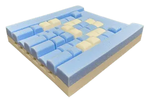 Sitzkissen CUBE FLEXi mit Inko-Kombibezug 8 cm schwarz-blau