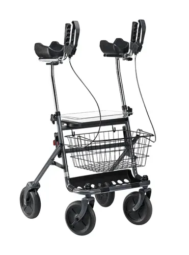 Rollator FAKTO+ ARTHRITIS mit Korb, Tablett,PU,mangan grey metallic