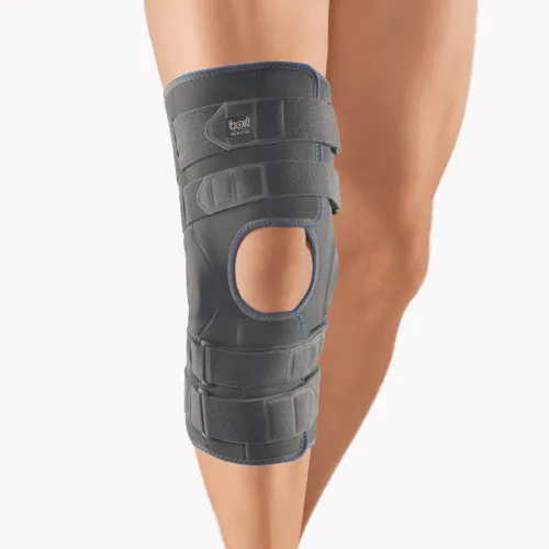 Bort Kniebandage StabiloPro offene Form mit Gelenk, grau