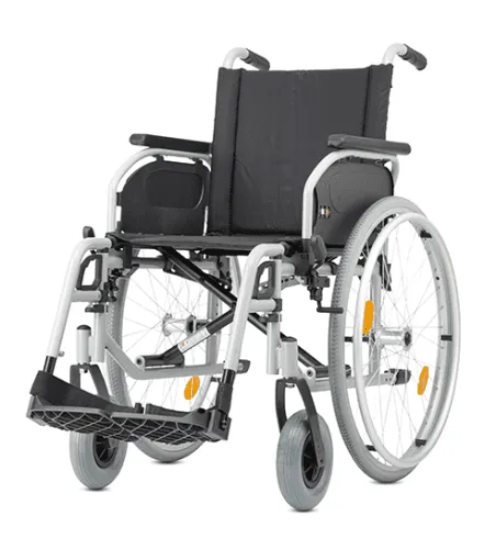 Rollstuhl S-Eco 300, mit Trommelbremse, PU, Duo-Armlehnen, silber