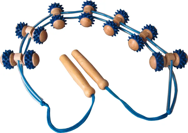 Massage-Rückenrollband mit Kunststoffnoppen ca.115x8cm, Holz