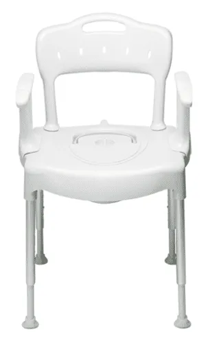 Toilettenstuhl Swift mit Armlehnen und Rückenlehne, Sitzhöhe 42-57 cm