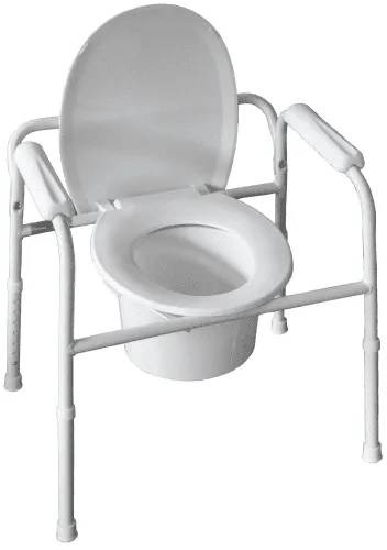 Toilettenstützgestell TSG 130 mit Eimer, Spritzschutz und Armlehnen