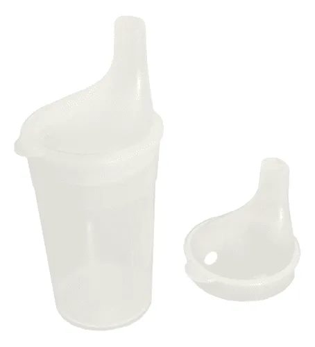 Trinkbecher mit Teeaufsatz langes Mundstück transparent