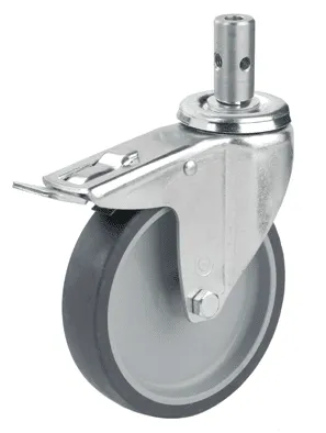 Rad für Toilettenrollstuhl mit Doppelstop 125mm Durchmesser