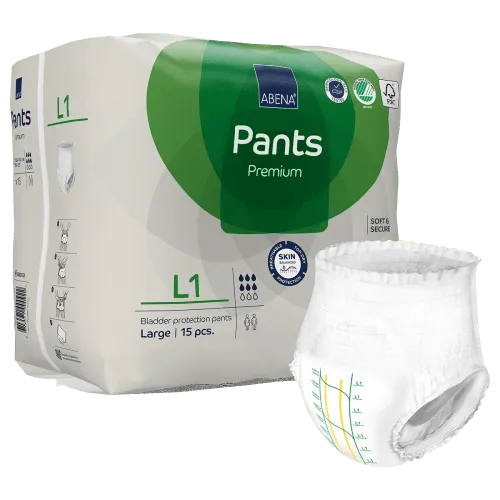 Windelhose ABENA-Pants Premium L1 Hüfte 100 bis 140 cm (1 Karton: 6 x 15 Stk)