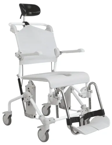Dusch- und Toilettenrollstuhl Swift Mobil Tilt-2 mit Eimerhalter, grau