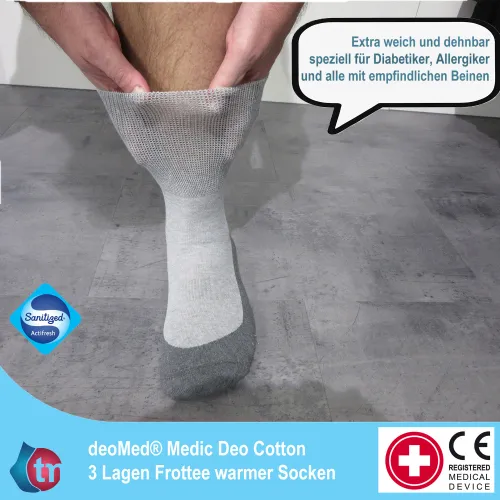 DeoMed Diabetikersocken Medic Deo Cotton Frottee