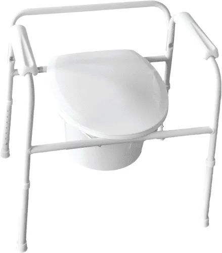 Toilettenstützgestell TSG 130 mit Eimer, Spritzschutz und Armlehnen