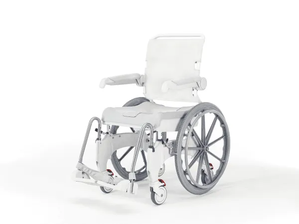 Dusch- und Toilettenrollstuhl AQUATEC OCEAN 24" Ergo weiß-grau