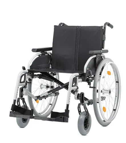 Leichtgewichtrollstuhl Pyro light optima XL, Kombi-Armlehne,PU,m. Trommelbremse silber-metallic