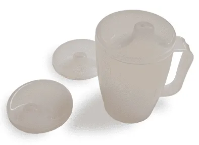 Einnehmebecher mit Griff, 3 Deckeln 4, 8 und 12 mm Öffnung 250 ml