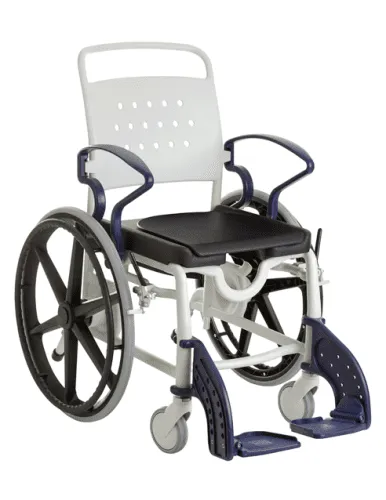 Dusch- und Toilettenrollstuhl GENF 24" Räder, grau/blau